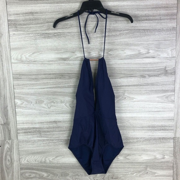 TED BAKER NWT $149 HALTER PIKAA ONE PIECE SWIMSUIT NAVY SIZE 10 US - Picture 2 of 12